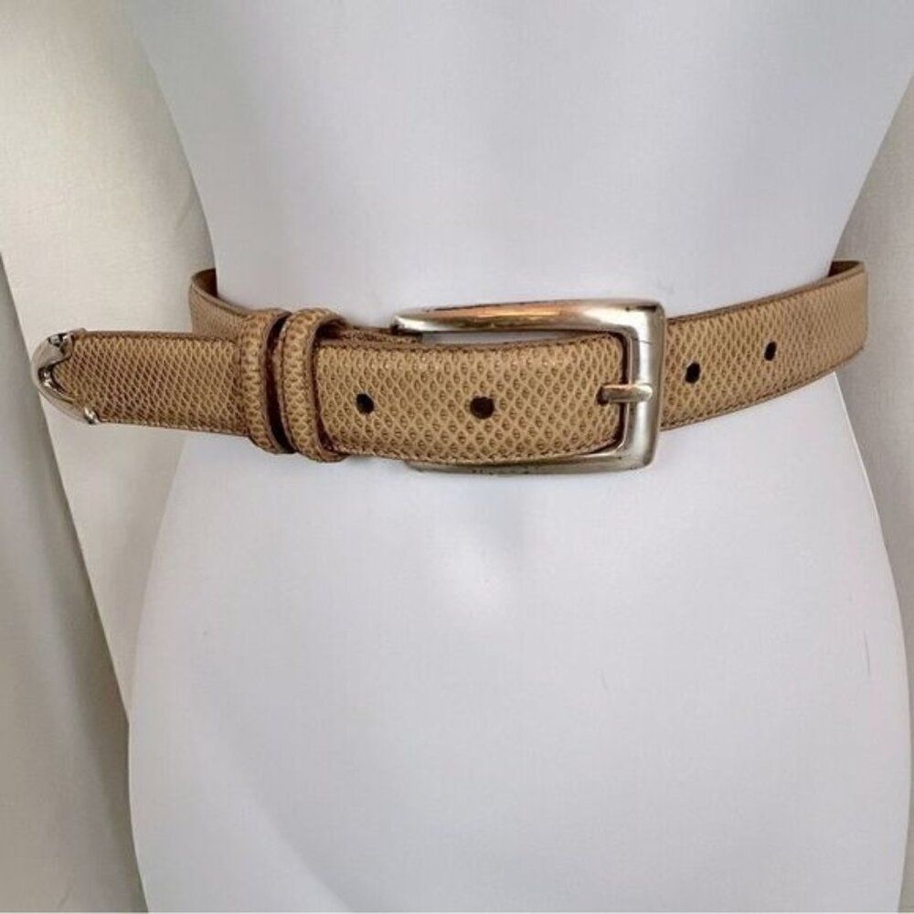 WCM NEW YORK WOMENS REPTILE BELT TAN SIZE 16